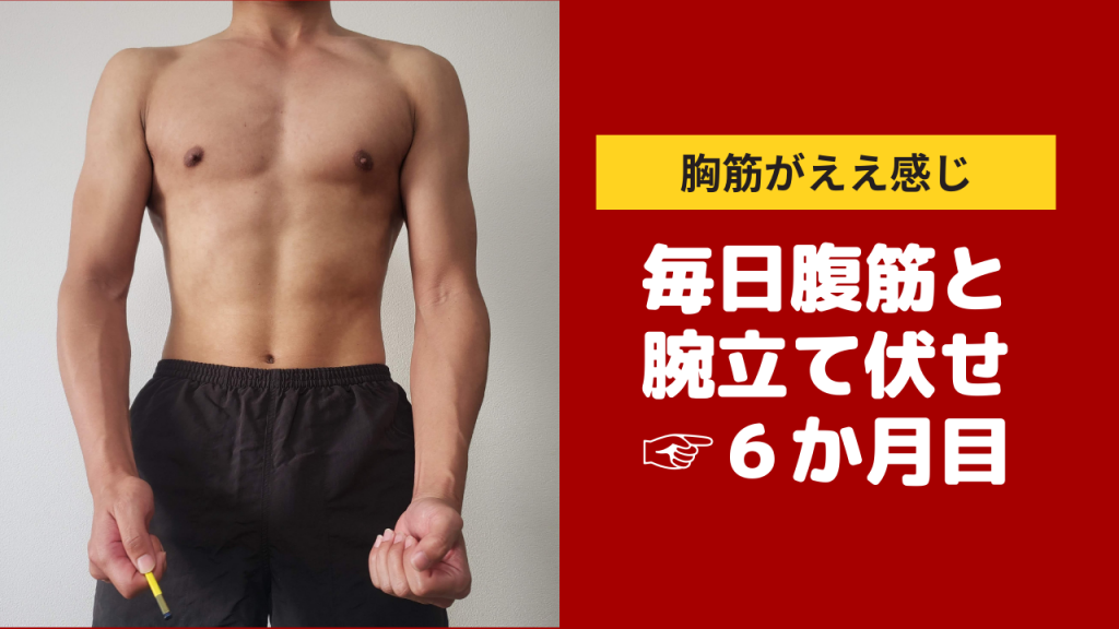半年達成 毎日腹筋と腕立てをしたらどこまでムキムキになるか 筋トレ チャリ猿ブログ